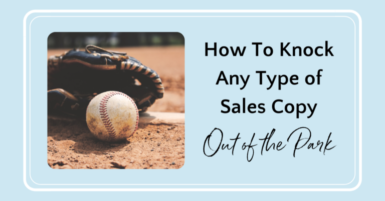 Title Card "How To Knock Any Type Of Sales Copy Out Of The Park"